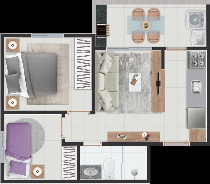 Apartamento 2 dormitórios
